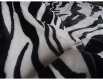Flóra Zebra mintás Pléd Ágytakaró 150 x 200 cm Fekete Fehér