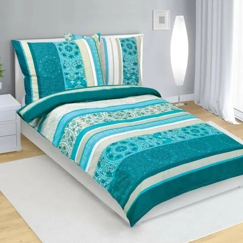 Bellatex Pamut ágynemző Ornament türkiz, 140 x 200cm, 70 x 90 cm
