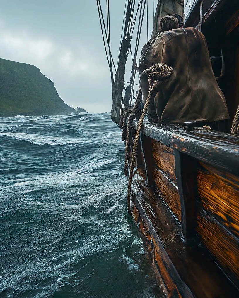 Poszter 40x50cm Hajó a hullámokon