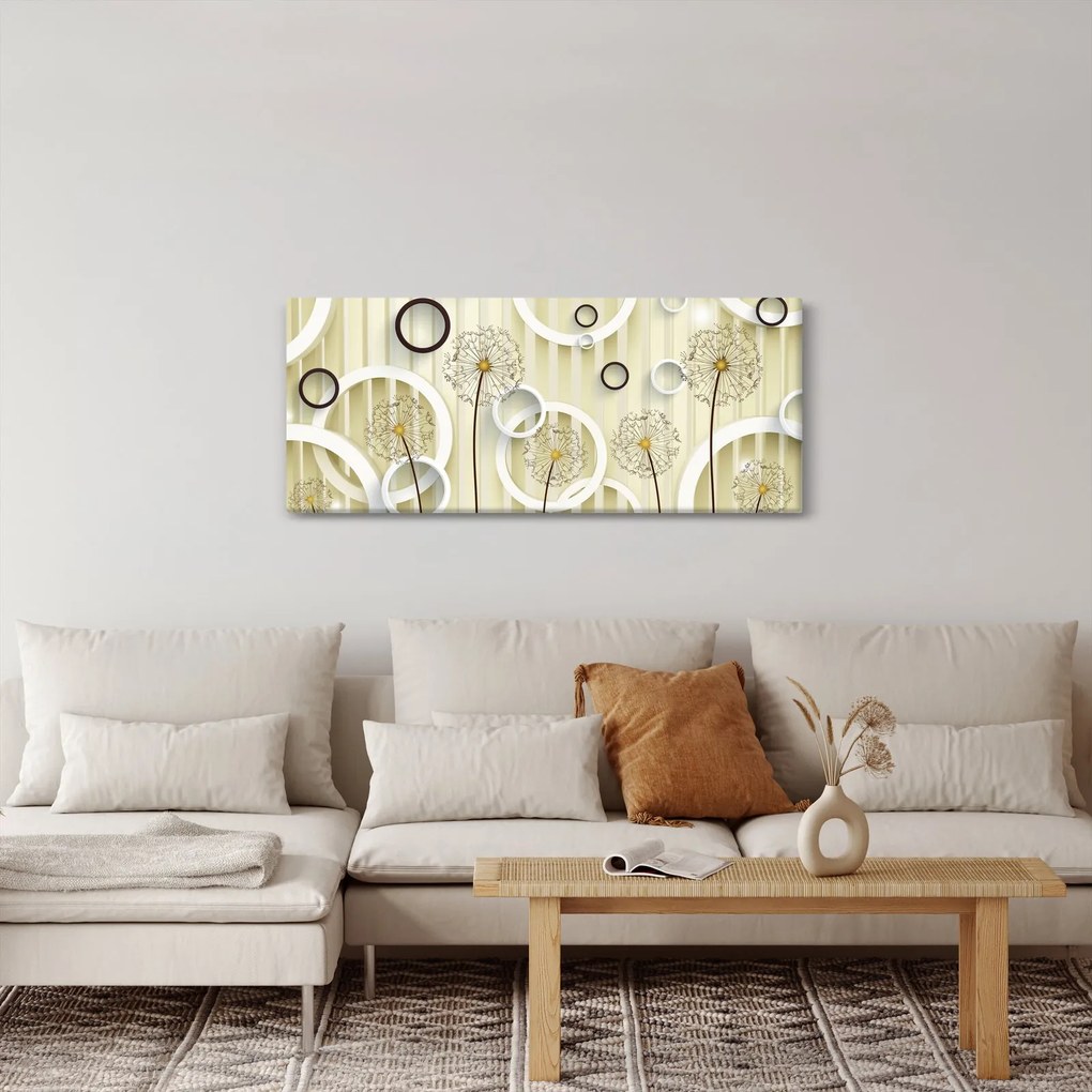 Absztrakt pitypangos kép (120x50 cm)