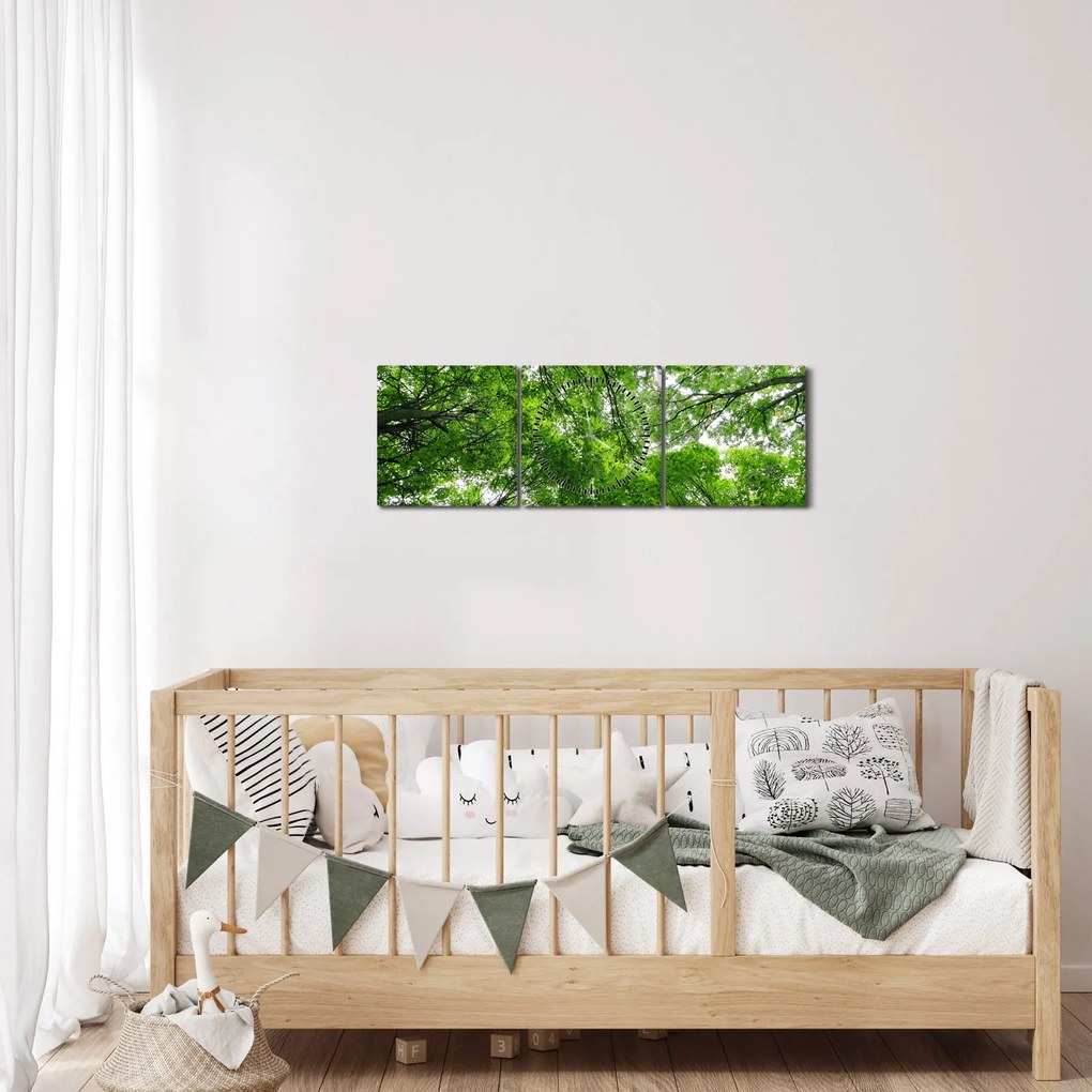Kép - Kilátás a fák tetejére (órával) (90x30 cm)