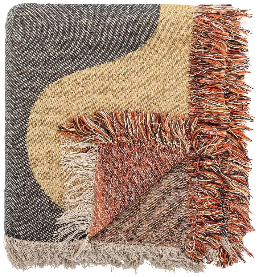 Barna újrahasznosított pamut takaró 130x160 cm Arni – Bloomingville