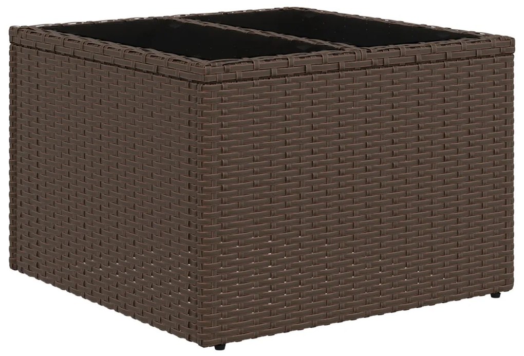 9 Részes Kerti Sofa Készlet Párnákkal Barna Polirattan, 2-Fős Kerti Sofa Párnákkal Barna Polirattan