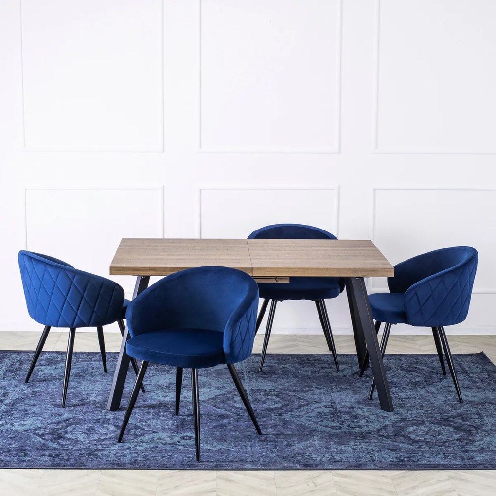 Elegáns Étkezőszék Sötétkék Bársony Kárpittal. ADELE