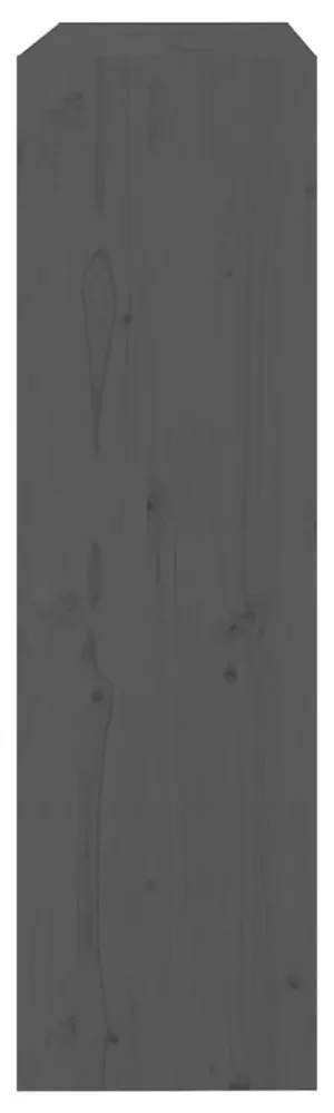 szürke tömör fenyőfa könyvszekrény/térelválasztó 80x30x103,5 cm