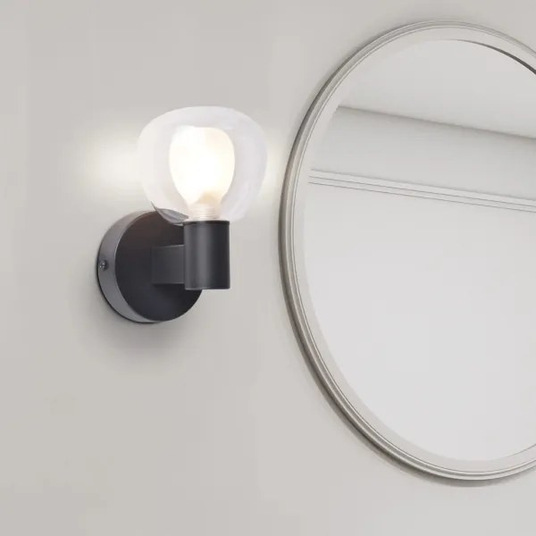 Fürdőszobai fali lámpatest POLA 1xG9/5W/230V IP44 fekete/átlátszó