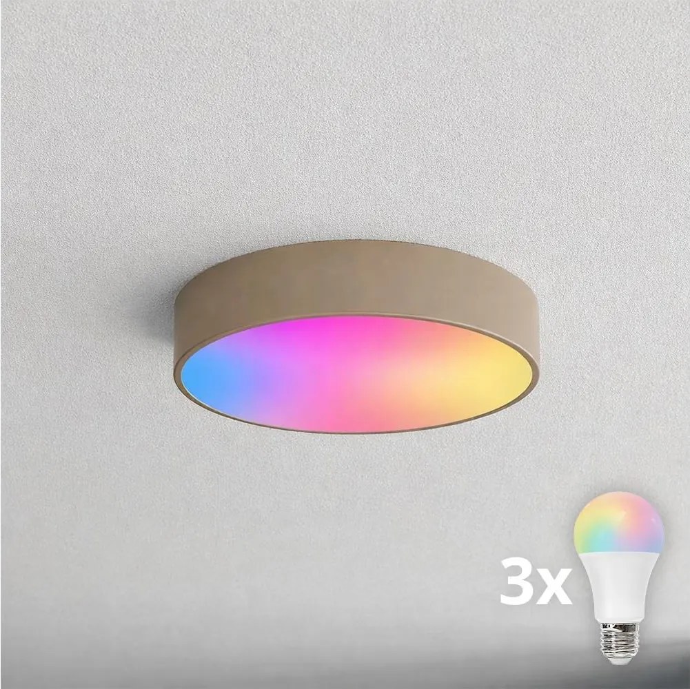 Brilagi - LED RGBW dimmelhető mennyezeti lámpatest CLARE 3xE27/9W/230V Wi-Fi, bézs