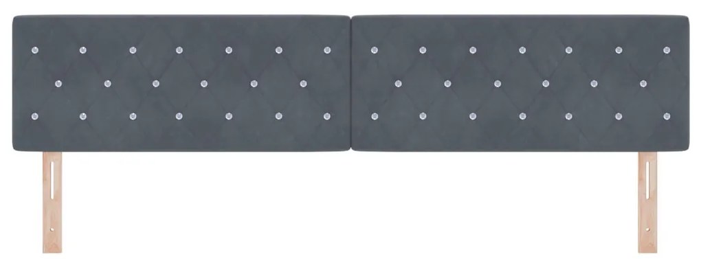 Fejtámla Kristálygombos, Steppelt, Sötétszürke, 200 cm, Bársony