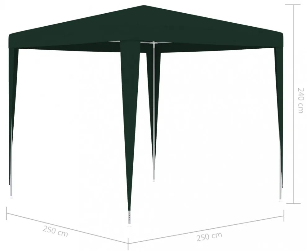 zöld rendezvénysátor 2,5 x 2,5 m 90 g/m²