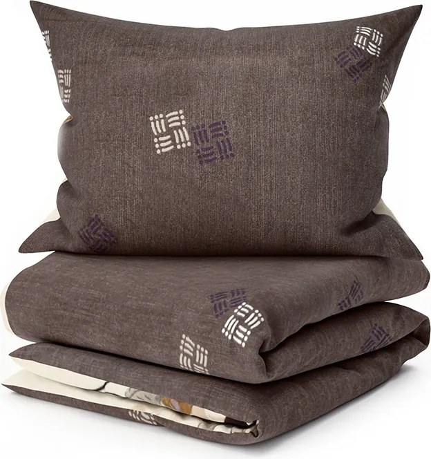 Kétoldalas ágynemű DUO SENSE CARMELIA mintás + párnahuzat 40x50 cm INGYEN Ágyneműhuzat mérete: 70 x 90 cm | 140 x 200 cm