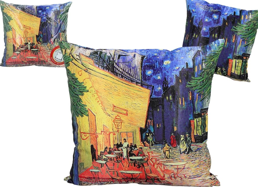 Töltettel/cipzárral ellátott párna V. van Gogh, Kávézó terasz éjszaka (carmani
