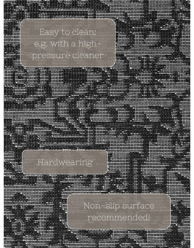 Fekete-fehér kültéri-beltéri szőnyeg 200x290 cm Duet Kona – NORTHRUGS