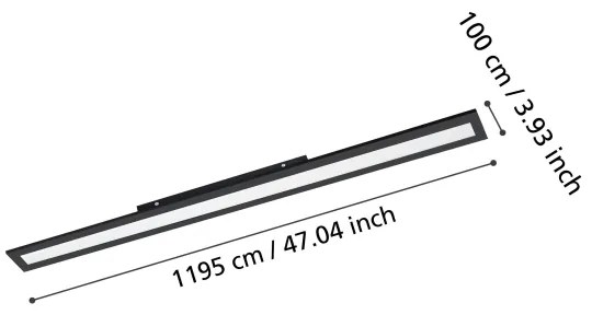 Eglo 900822 - LED Mennyezeti lámpa SALOBRENA LED/38W/230V 120x10 cm fekete
