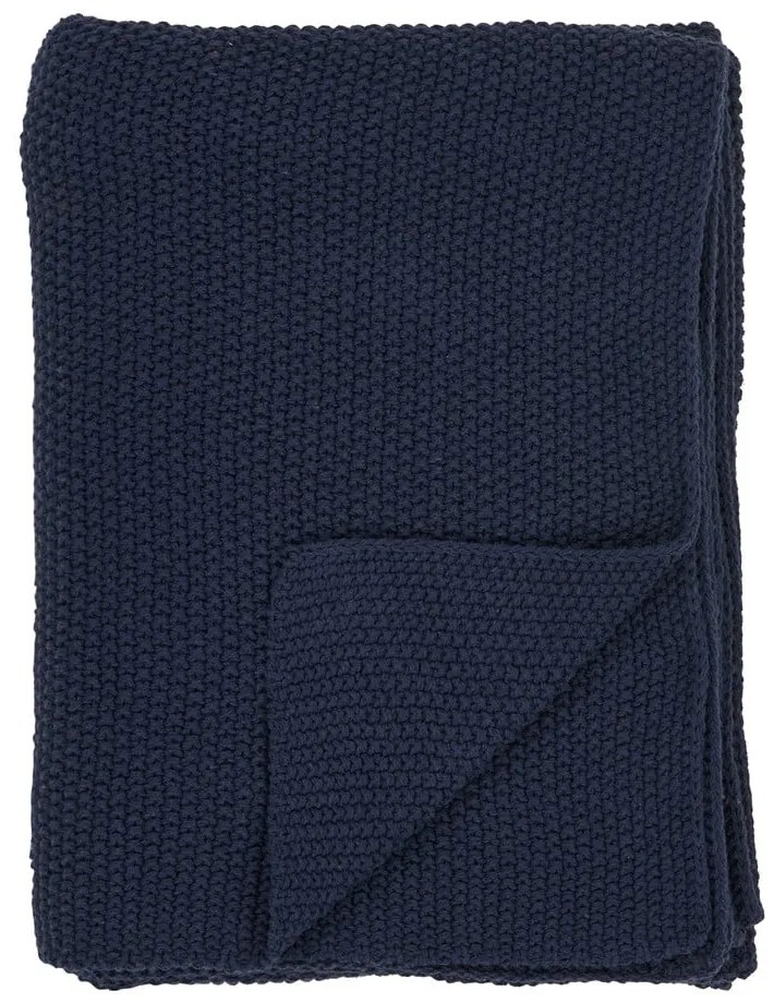 Sötétkék újrahasznosított pamut takaró 130x170 cm Santos – House Nordic