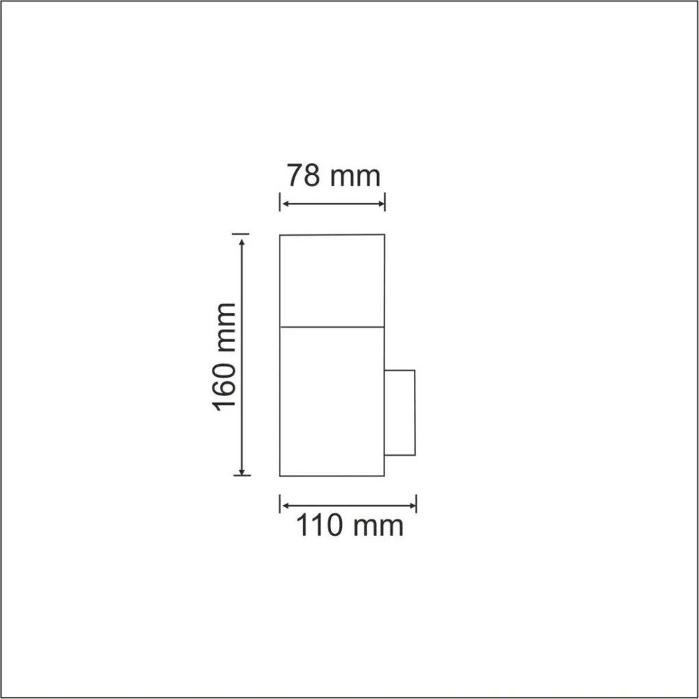 POLUX 304612 NEW YORK Modern Kültéri Fali Lámpa Fehér, Grafit E27 IP44