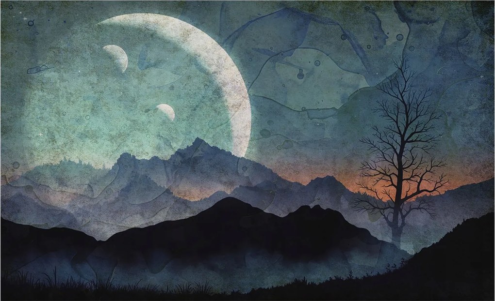 Flizelin tapéta Flizelin Fali Prémium Éjszakai tájkép 416x254 Ragasztó