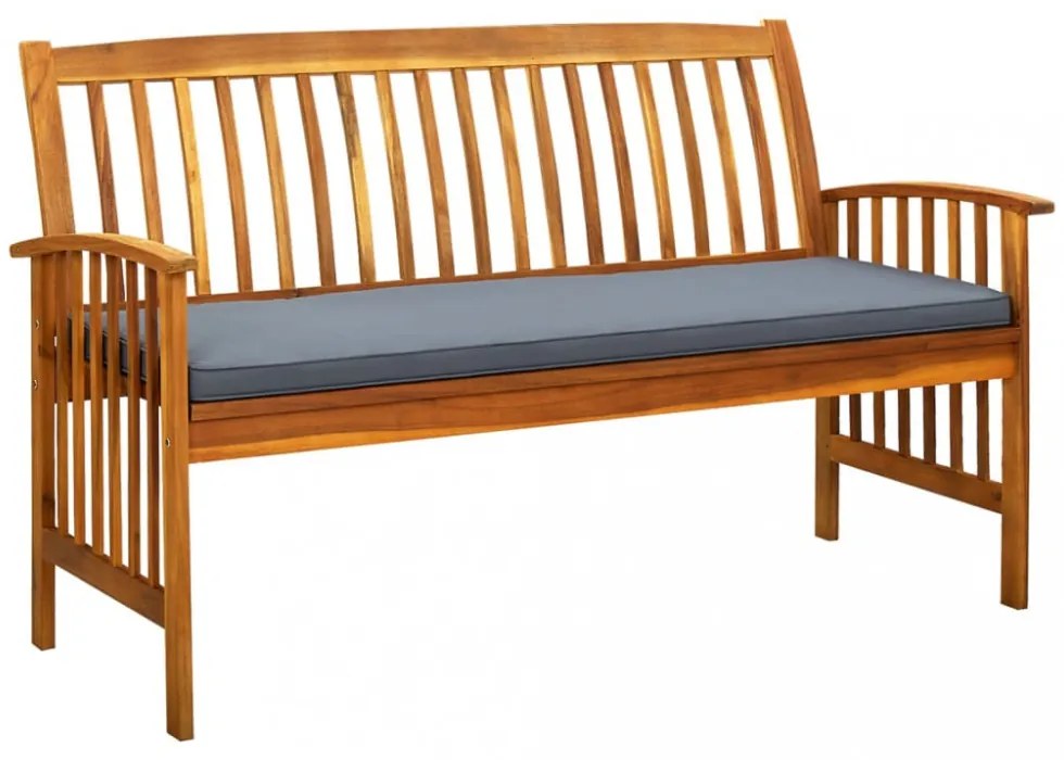tömör akácfa kerti pad párnával 147 cm