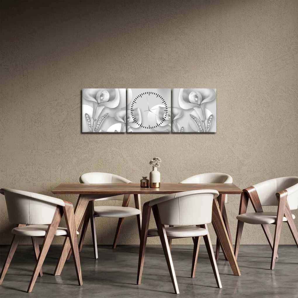 Kép - Virágos dizájn (órával) (90x30 cm)