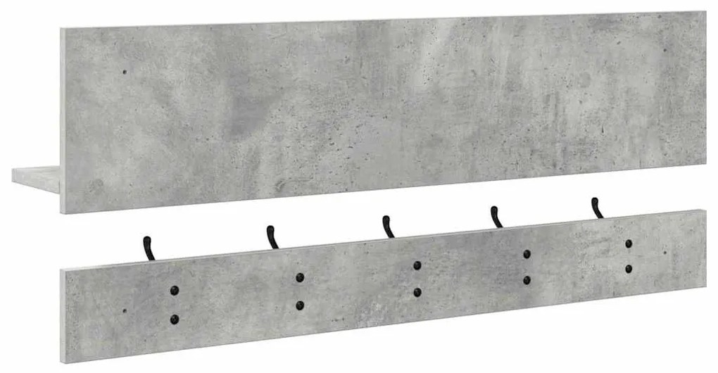 Fali Kabáthorog polcokkal Beton szürke 90 x 15 x 36 cm Faanyag