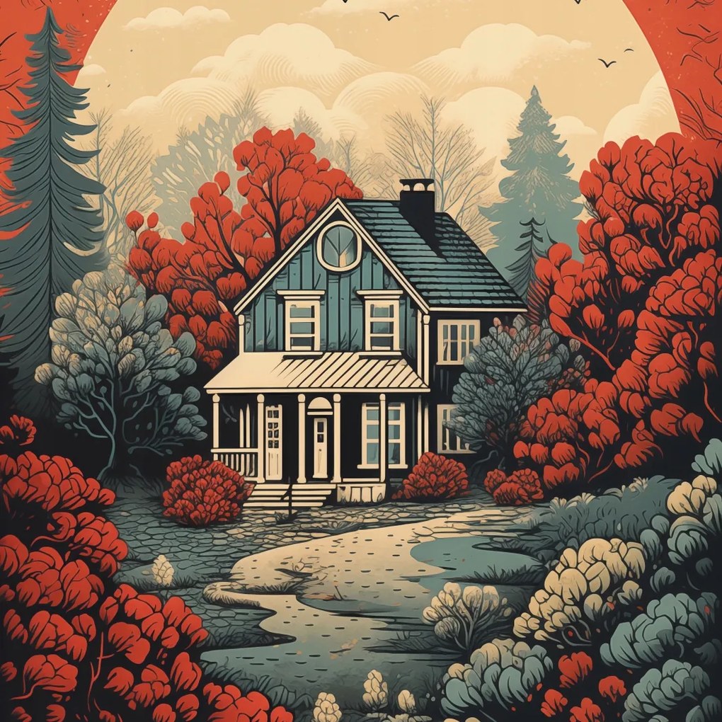 Poszter 40x40cm Idill Rusztikus