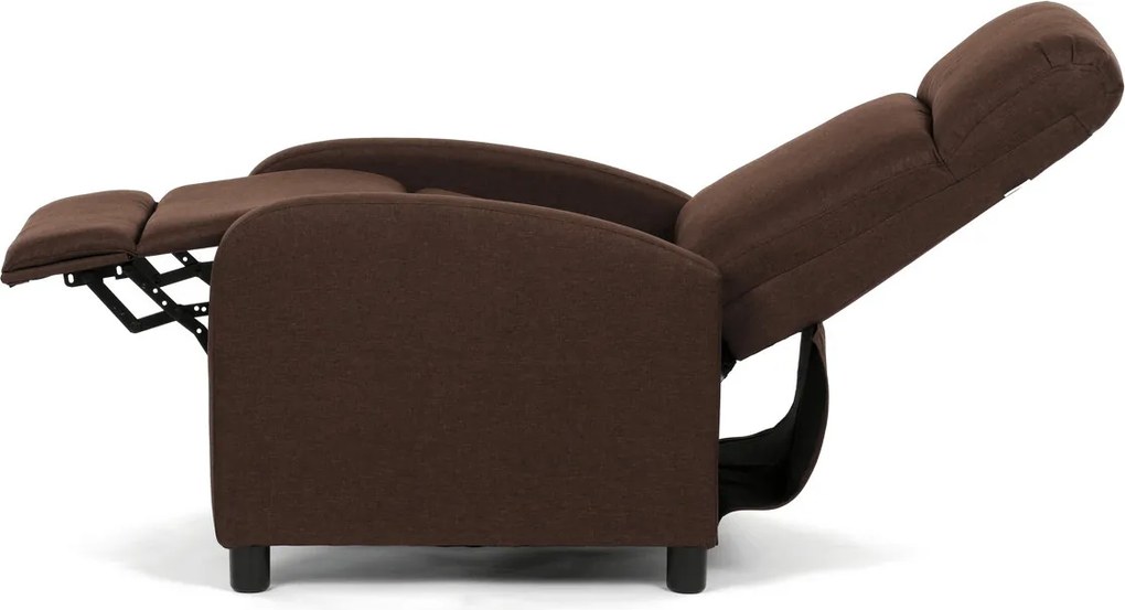 Polohovací křeslo, hnědá, látka, TV-W3397 BR2