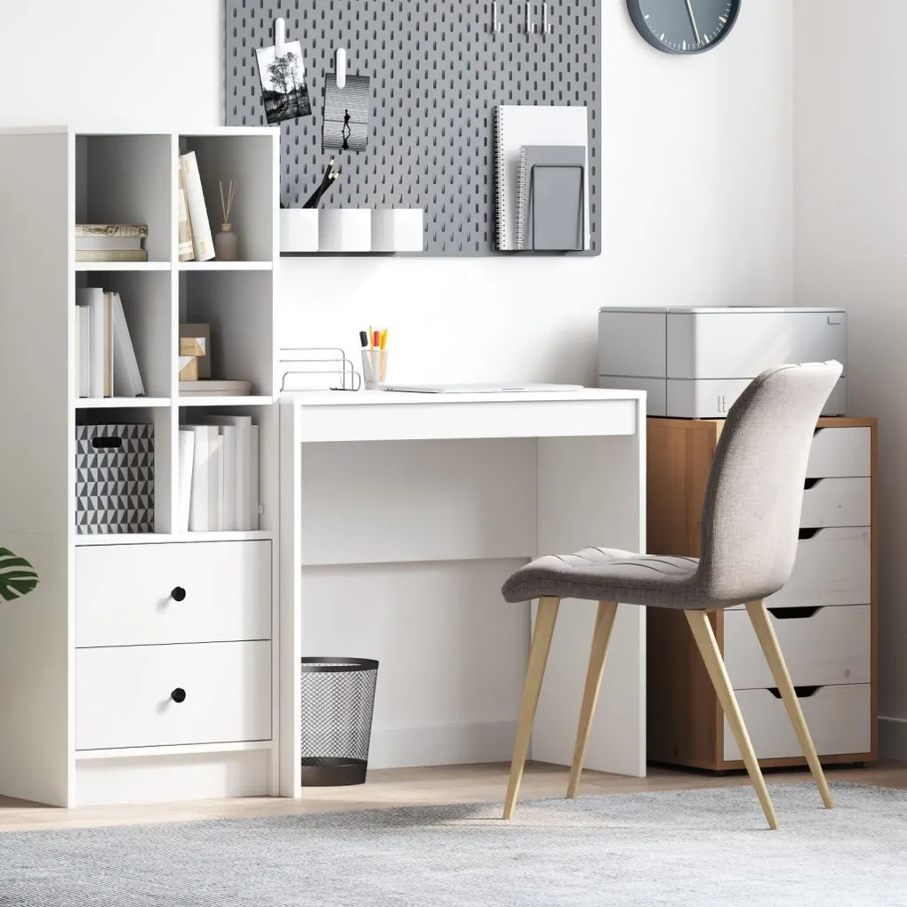 Íróasztal Fehér MDF 80 x 40 x 76 cm Egyszerű Íróasztal