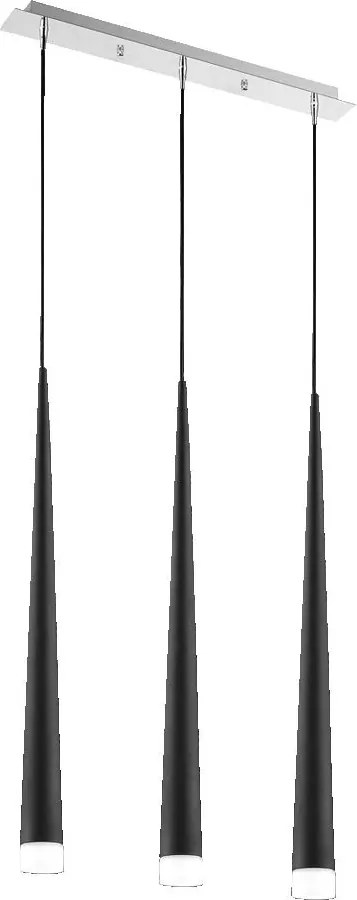 PREZENT 48003 EBONY Többágú Függesztett Lámpa Króm, Fekete, Fagyasztott Üveg G9 IP20