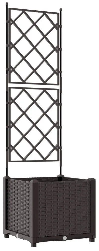 Trellis-es virágcserép Barna 40x40x143 cm