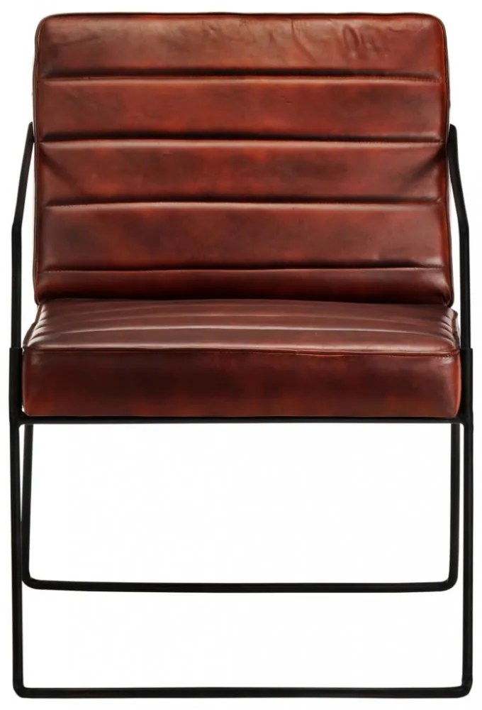 sötétbarna valódi bőr fotel