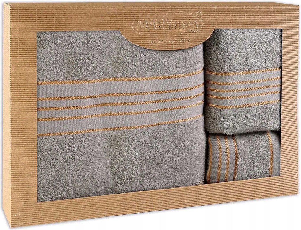 Törölköző D Pamut 100% Tiwano Hamu (p) 30x50+50x90+70x140 kpl.