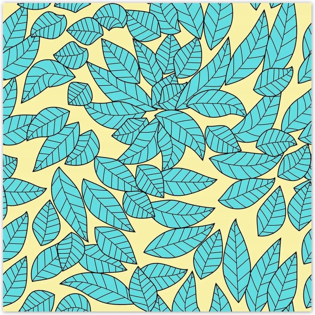 Poszterek 30x30 Türkiz levelek Türkiz