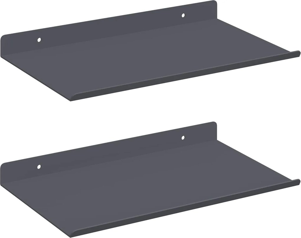 vidaXL Lebegő polc 2 pcs Antracit 30 x 18 x 2,5 cm Acél