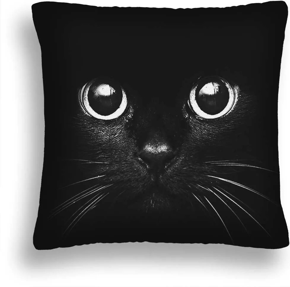 Nagy 50*x50 Macska Párna 12 Fekete Macska Szem