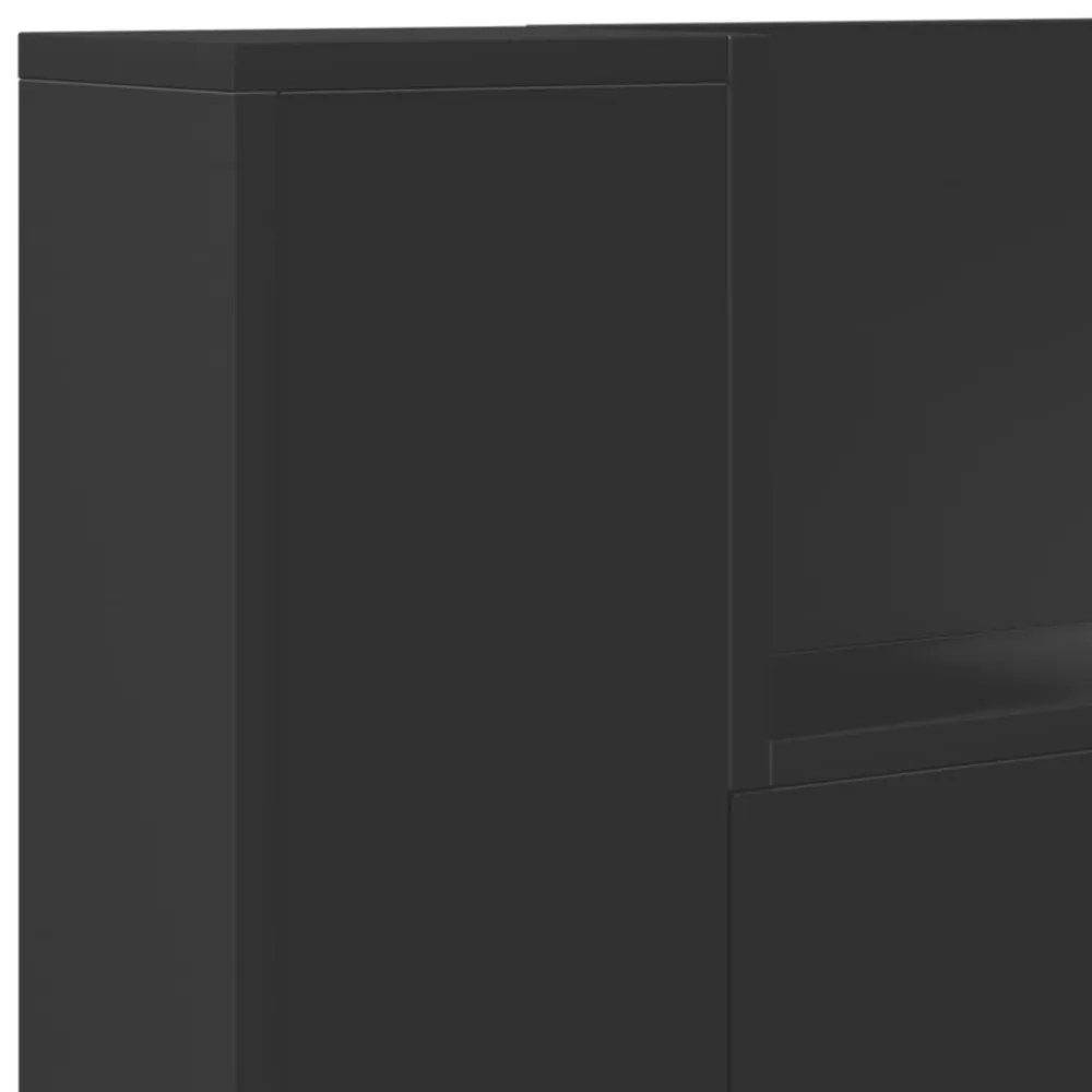 fekete áthidalószekrény LED-világítással 100 x 16,5 x 103,5 cm