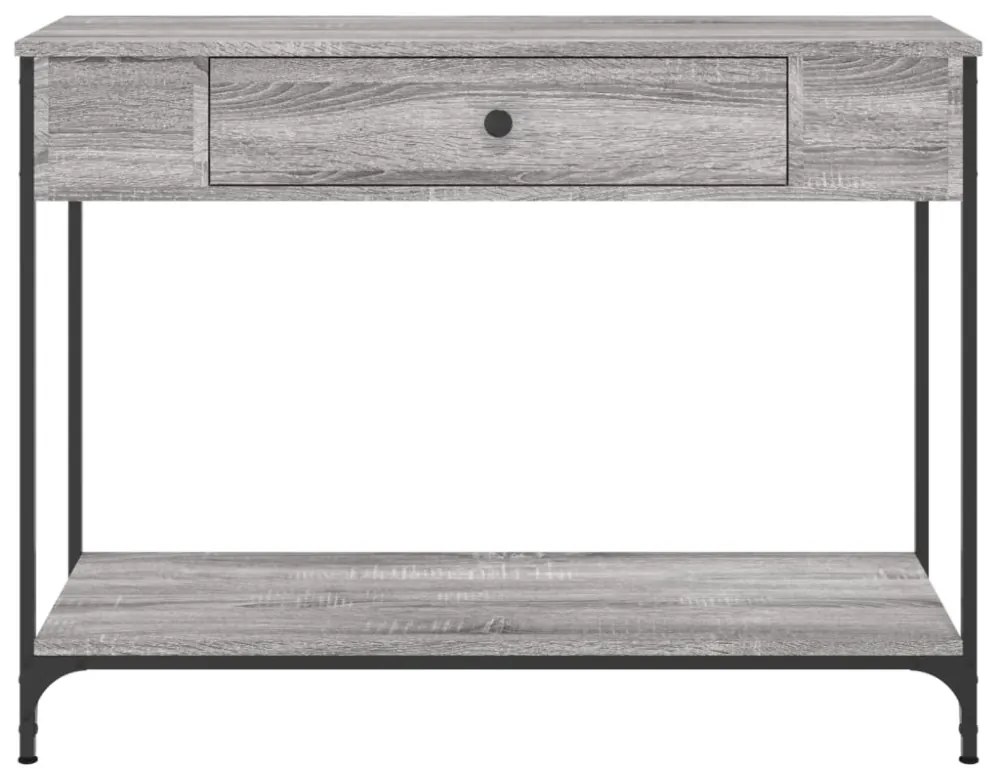 szürke sonoma színű szerelt fa konzolasztal 100 x 34,5 x 75 cm