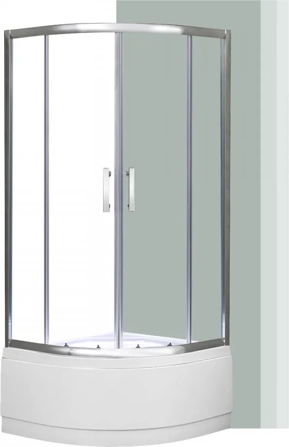 Spirit Deep 90x90 cm-es íves zuhanykabin, mélytálcával