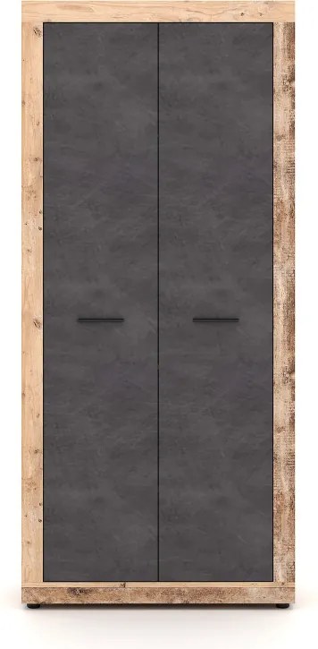 Gardróbszekrény 2 ajtós Old Style Light / Matera színkombinációban – LUNA2