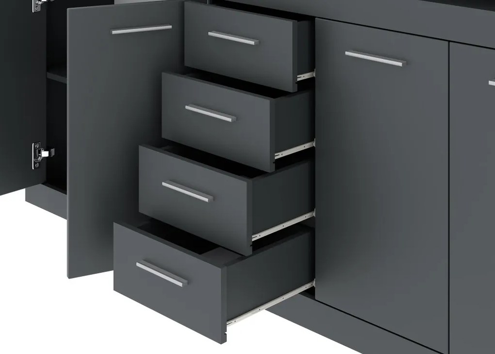 XXL/LUNA KOMODA 4D4S ANTRACYT/ANTRACYT