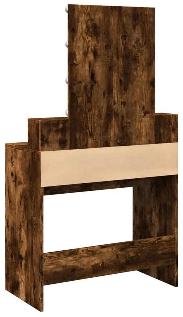 füstös tölgy színű fésülködőasztal LED-del 80 x 41 x 144,5 cm