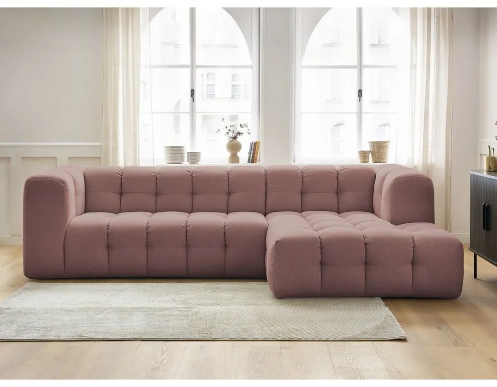 Világos rózsaszín sarokkanapé (jobb oldali) Cloud – Bobochic Paris