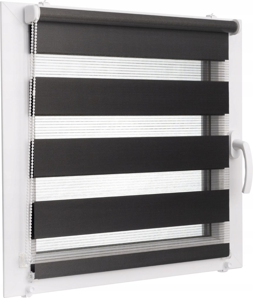 Roló Nappal és Éjszaka Balkonra, Egyedi Méretre Készítve 80x230 CM Fekete