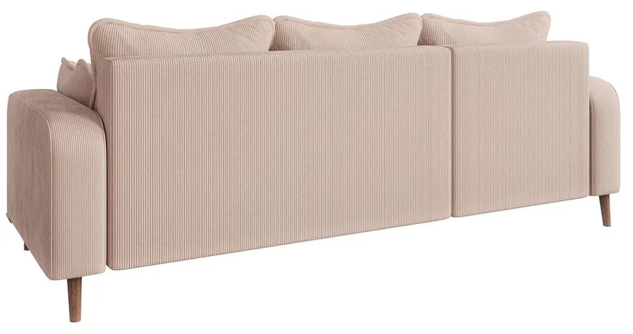 Bézs kordbársony sarokkanapé (bal oldali) Beata – Ropez