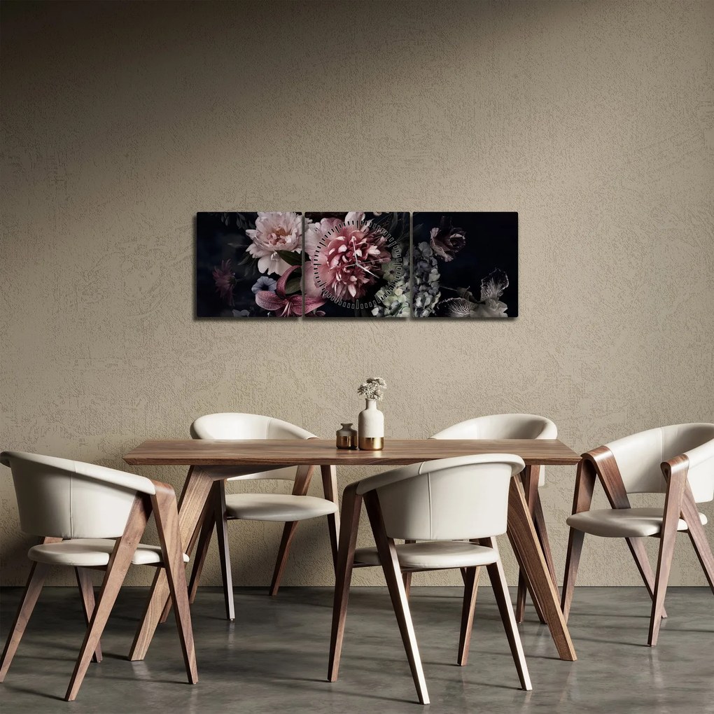 Egy csokor képe (órával) (90x30 cm)