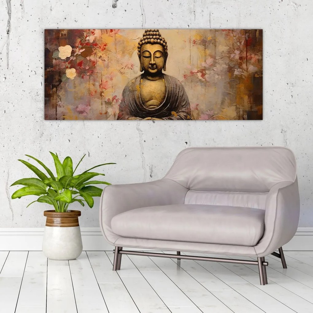 Kép - Buddha, festészet (120x50 cm)