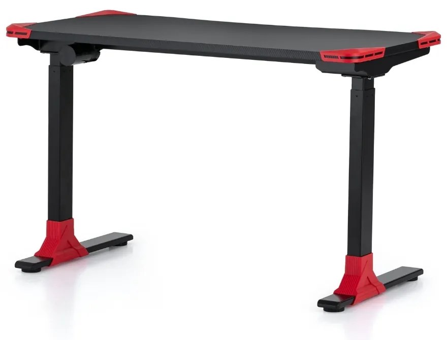 OfficeTech Game állítható magasságú asztal, 120 x 60 cm, fekete