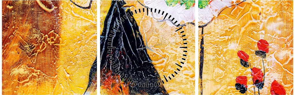 Kép - táncoló balerinák, olajfestmény (órával) (90x30 cm)