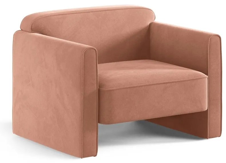 Rózsaszín bársony fotel Abby – Micadoni