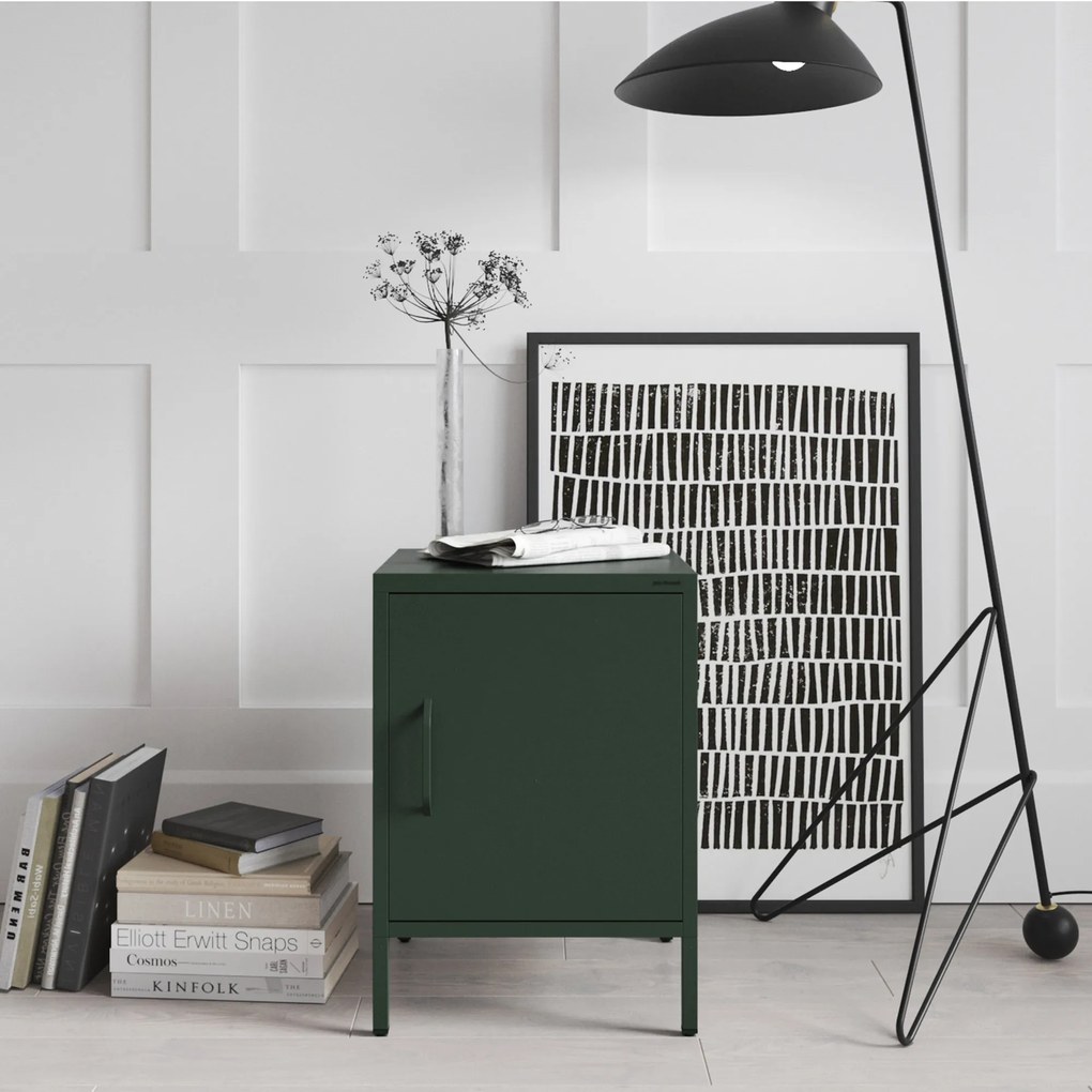 Éjjeliszekrény MIA, 424 x 595 x 400 mm, Modern: palack zöld szín