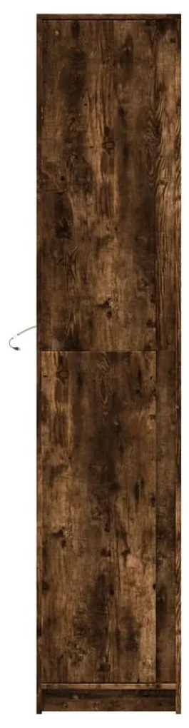 füstös tölgy szerelt fa LED-es magasszekrény 41,5x32,5x200 cm