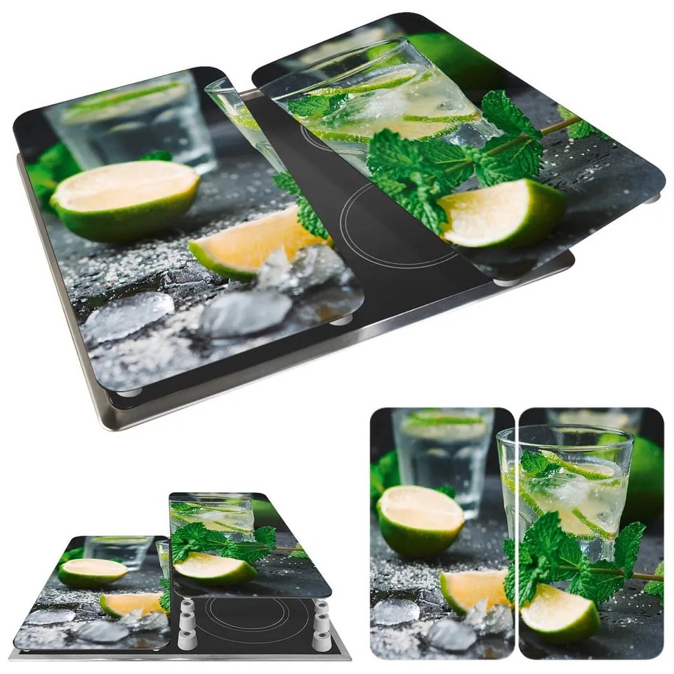 Edzett üveg tűzhely fedőlap szett 2 db-os 30x52 cm Mojitos – Wenko